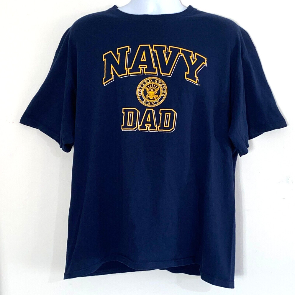 Soffe Shirt Mens Extra Large Blue Vintage US Navy Dad Short Sleeve Cotton